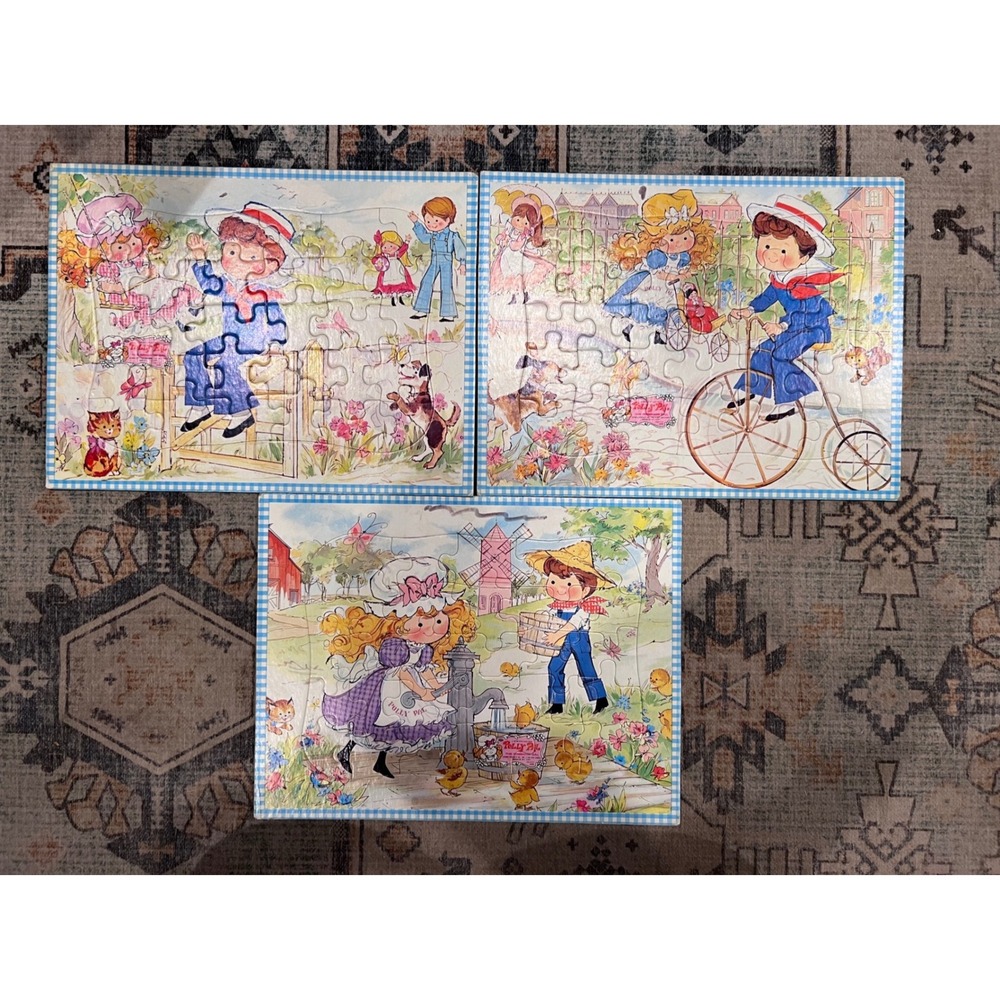 Vintage Jaymar Polly Pal‎ The Gingham Gal Tray Puzzles 1970s Lot Of 3 Complete